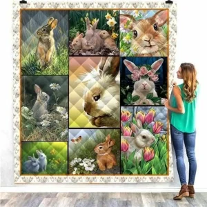 Rabbit Awesome LKI91 3D Customized Quilt and Home Decor