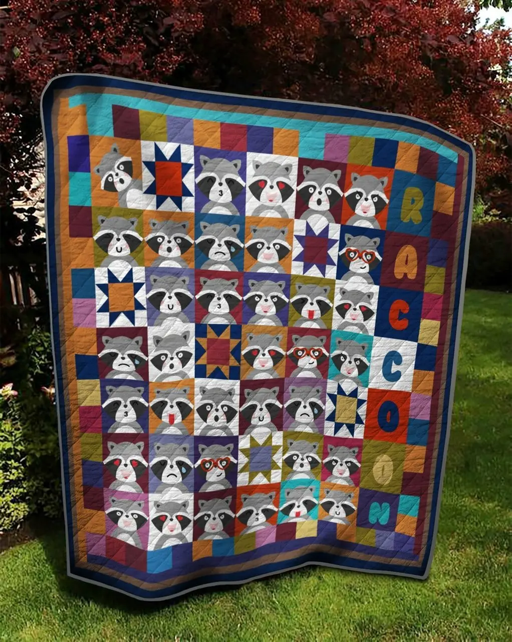 Raccoon Quilt Tdhit and Home Decor