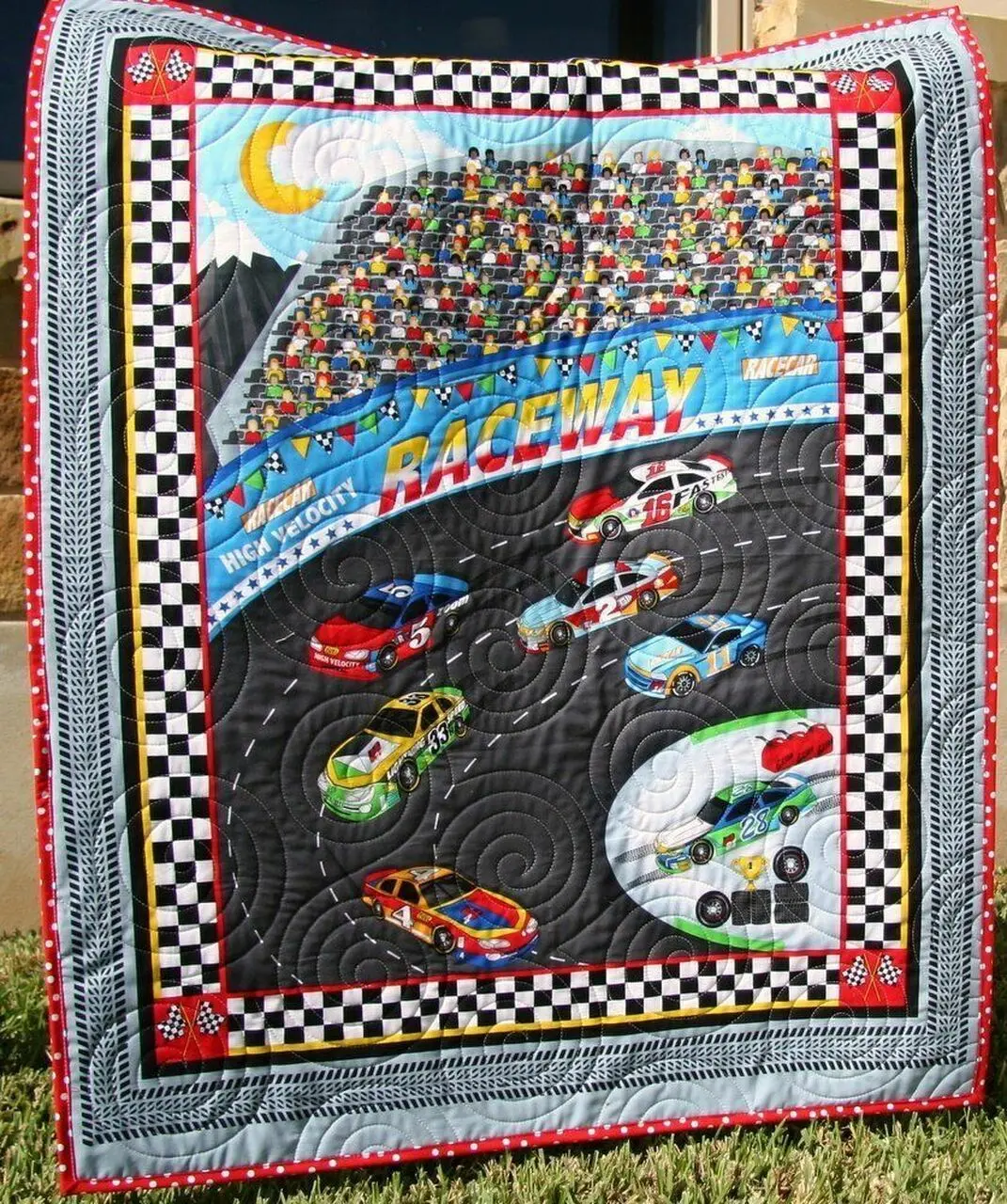 Race Track Cld190612 Quilt Blanket and Home Decor