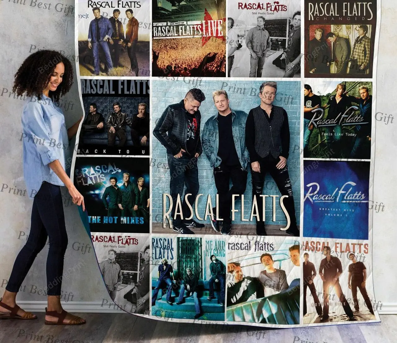Rascal Flatts Albums Cover Poster Quilt Blanket and Home Decor