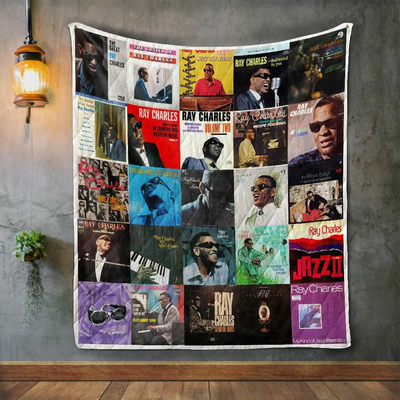 Ray Charles Album Covers Quilt Blanket and Home Decor