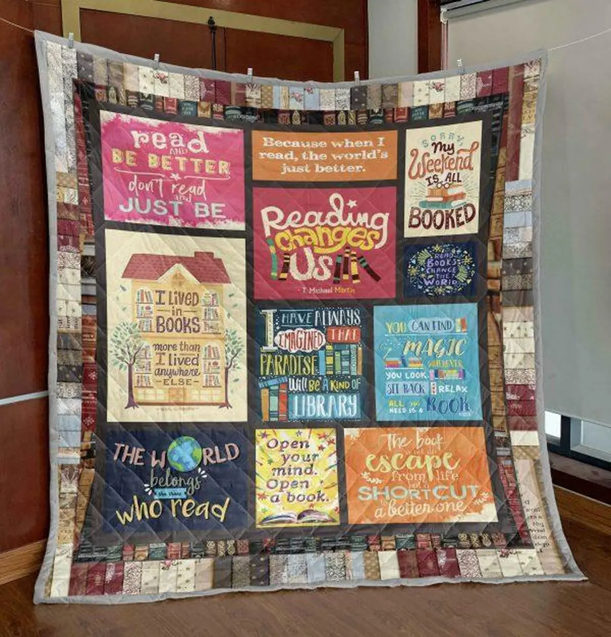 Reading Changes Us Quilt Blanket Th19 Quilt and Home Decor