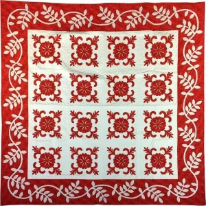 Red Flower Quilt Tdhfw and Home Decor