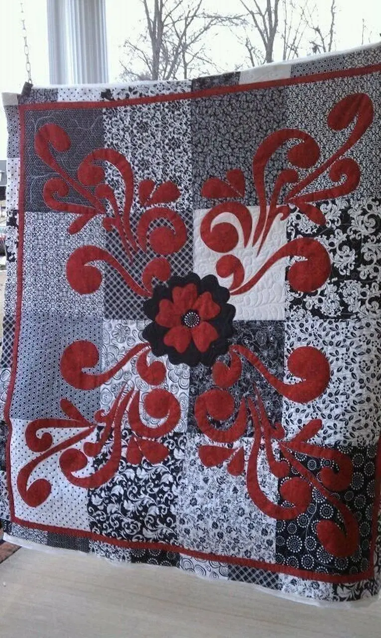 Red Flower Quilt Tdhxn and Home Decor