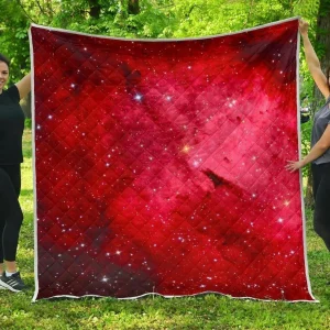 Red Galaxy Space Cloud Cl17100519Mdq Quilt Blanket and Home Decor