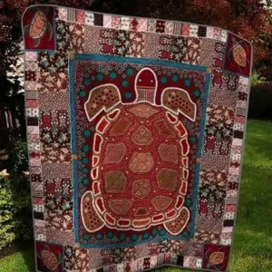 Red Turtle Quilt Blanket Quilt and Home Decor