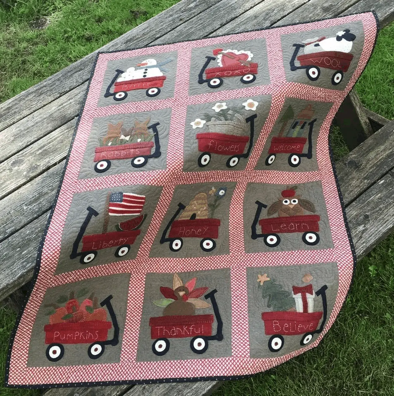 Red Wagon Quilt Tdhyj and Home Decor