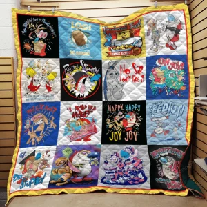 Ren And Stimpy Quilt Blanket and Home Decor