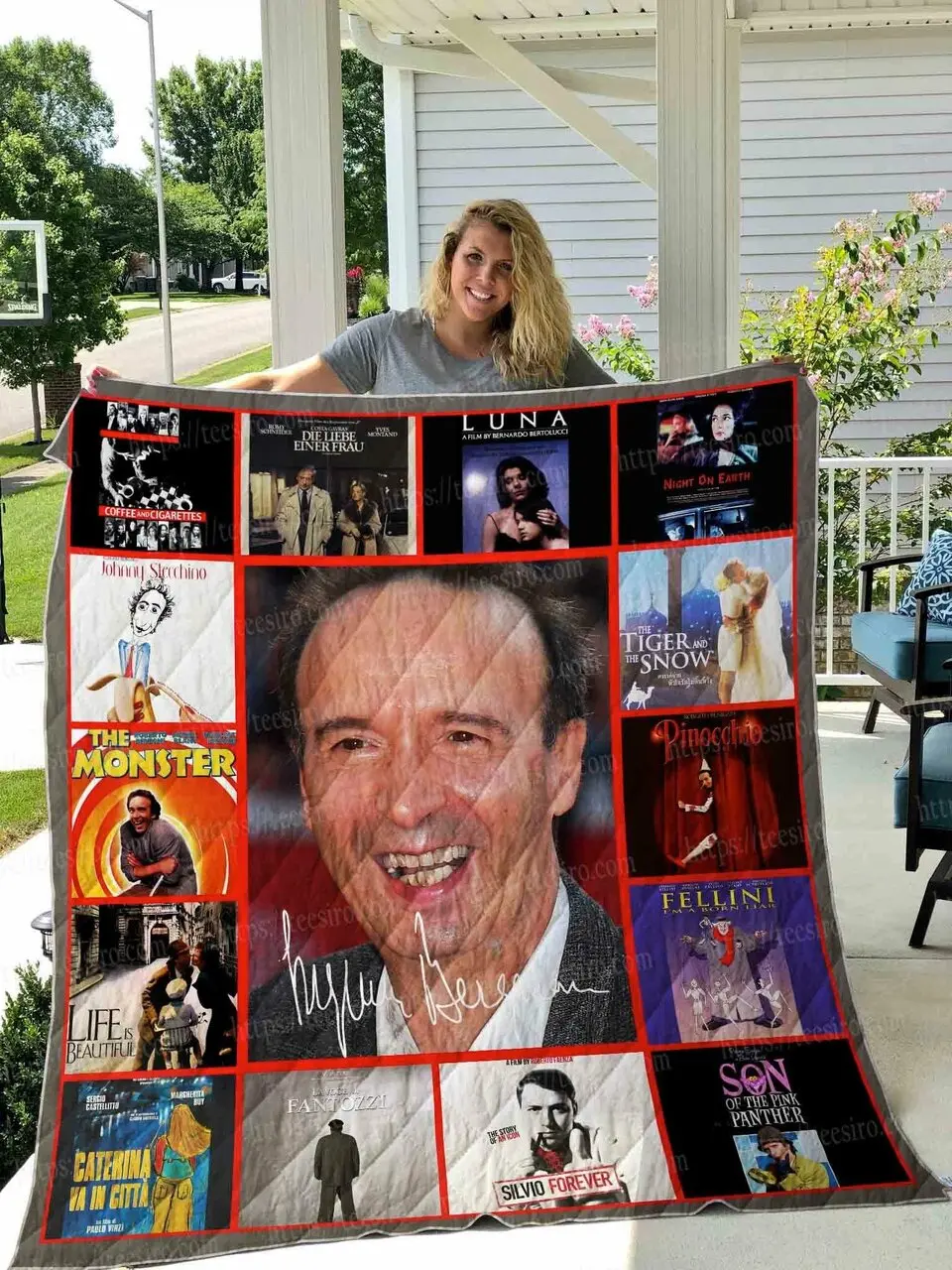 Roberto Benigni Quilt Blanket 01 and Home Decor