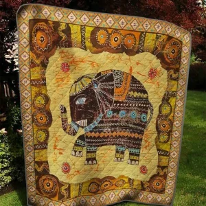 Robot Elephant Quilt Blanket Quilt and Home Decor