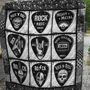 Rock Music Quilt and Home Decor