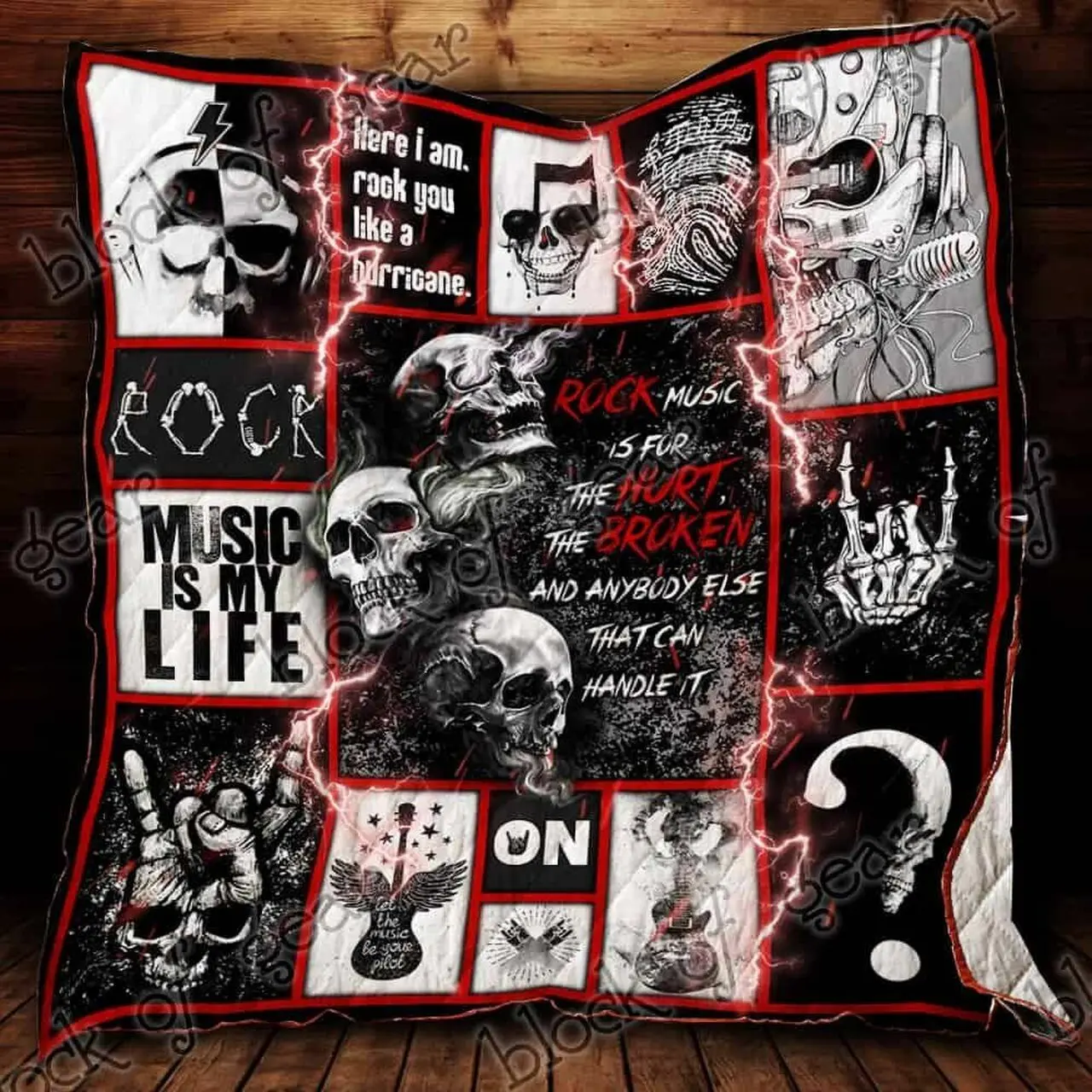 Rock Skull Ah Quilt Derqou and Home Decor