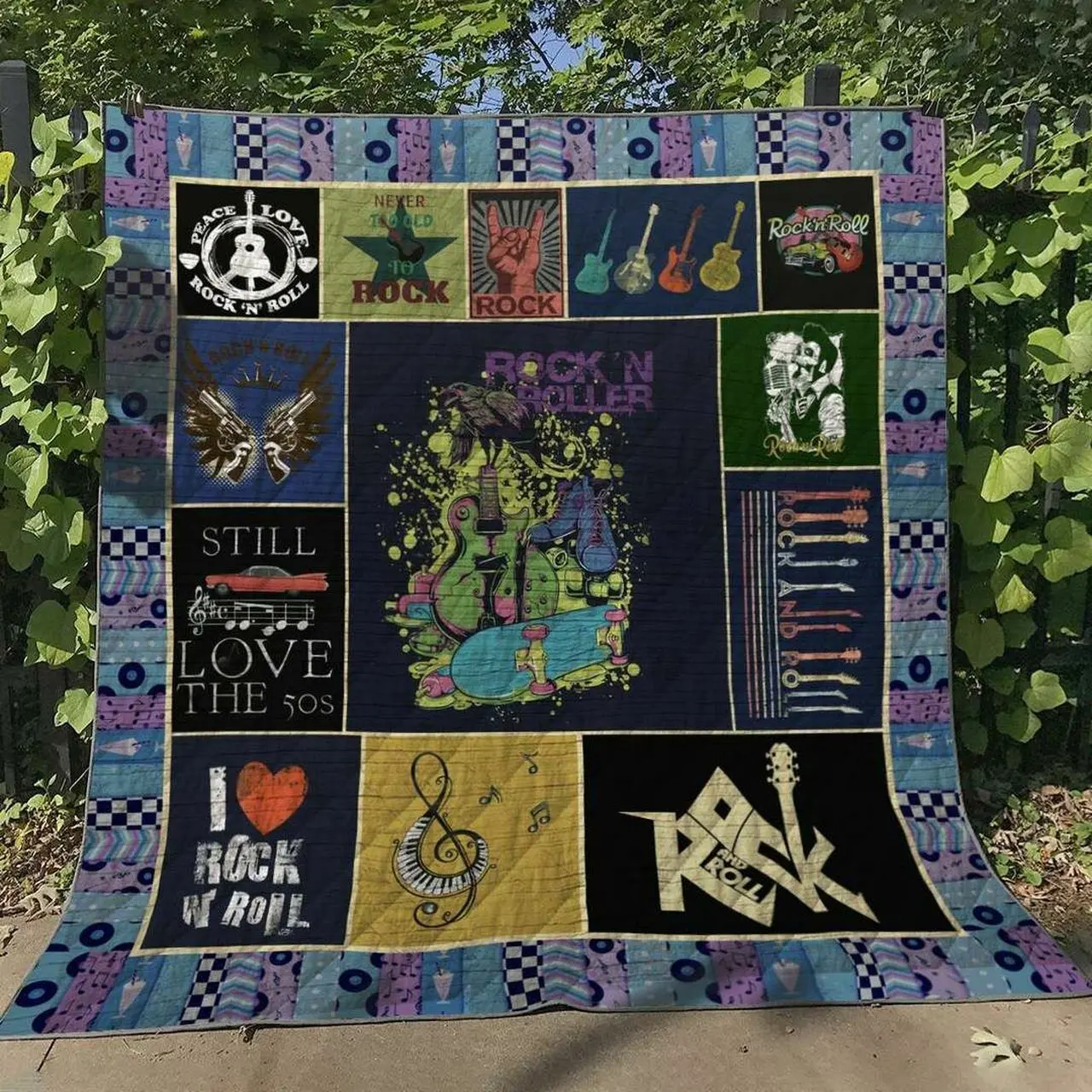 Rockn Roll Nn220510 Quilt Blanket and Home Decor