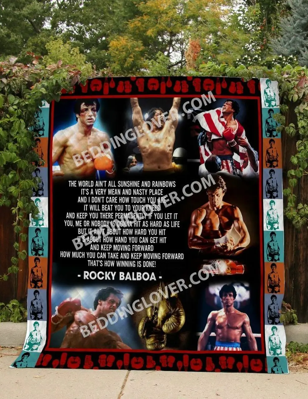 Rocky Balboa Quilt Blanket and Home Decor