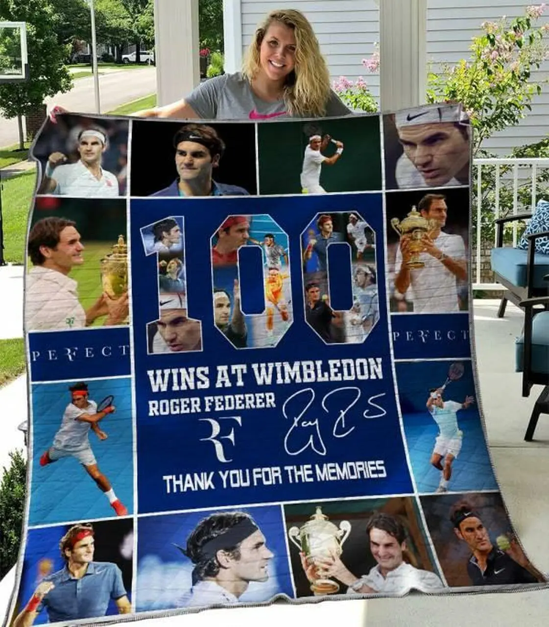 Roger Federer Quilt Blanket Limited Quilt Blanket and Home Decor