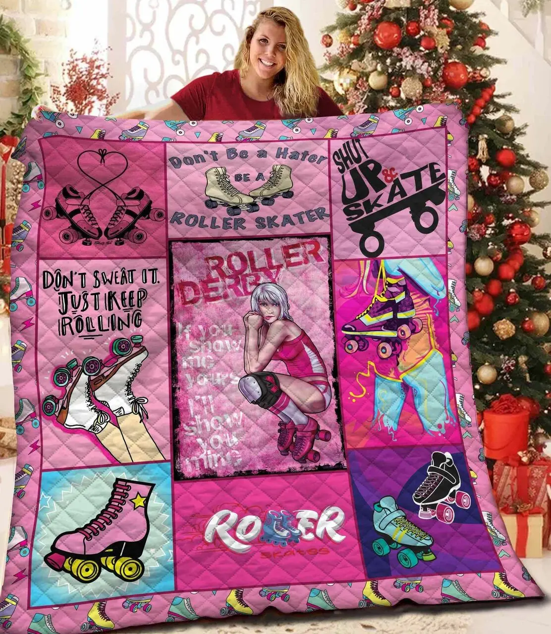 Roller Skating JFJ12024 3D Customized Quilt 2707 and Home Decor