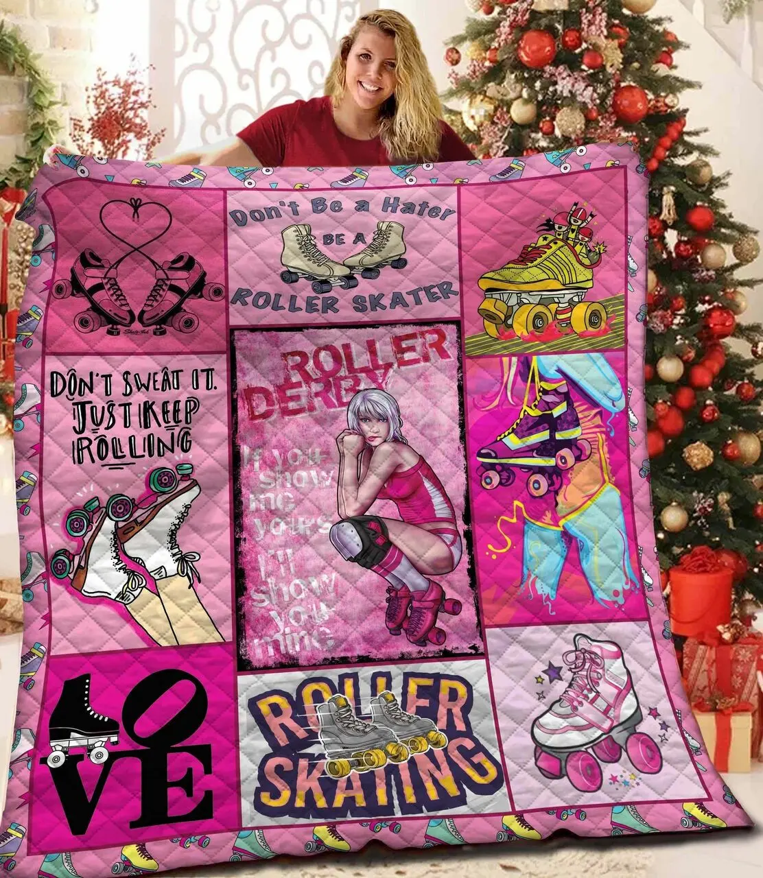 Roller Skating JFJ12025 3D Customized Quilt 2707 and Home Decor
