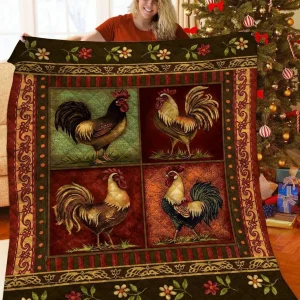 Rooster JFJ12044 3D Customized Quilt 2707 and Home Decor