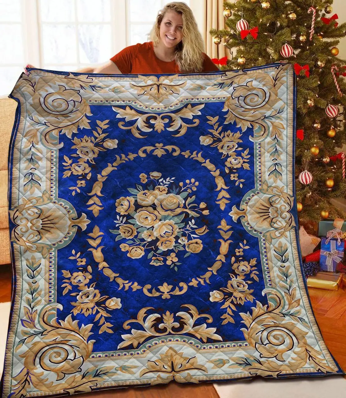 Rose JFJ12052 3D Customized Quilt 2707 and Home Decor