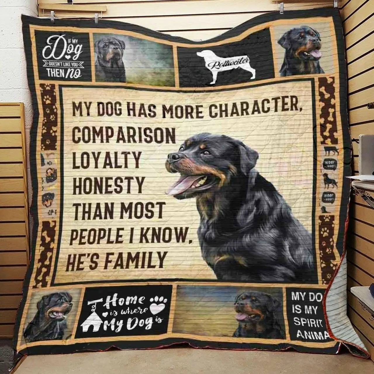 Rottweiler Dog JFJ12066 3D Customized Quilt 2707 and Home Decor