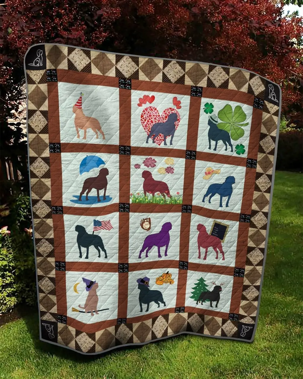 Rottweiler Quilt Tdhki and Home Decor