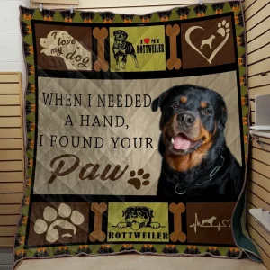 Rottweiler Quilt Tdhvt and Home Decor