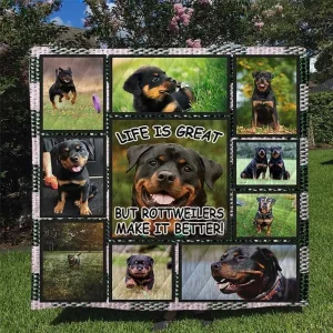 Rottweilers Quilt Tdhav and Home Decor