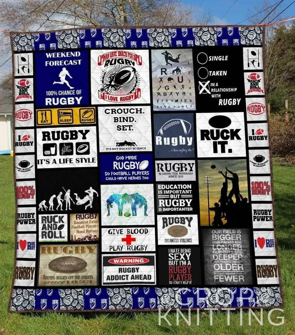 Rugby 1 Blanket Th1307 Quilt and Home Decor