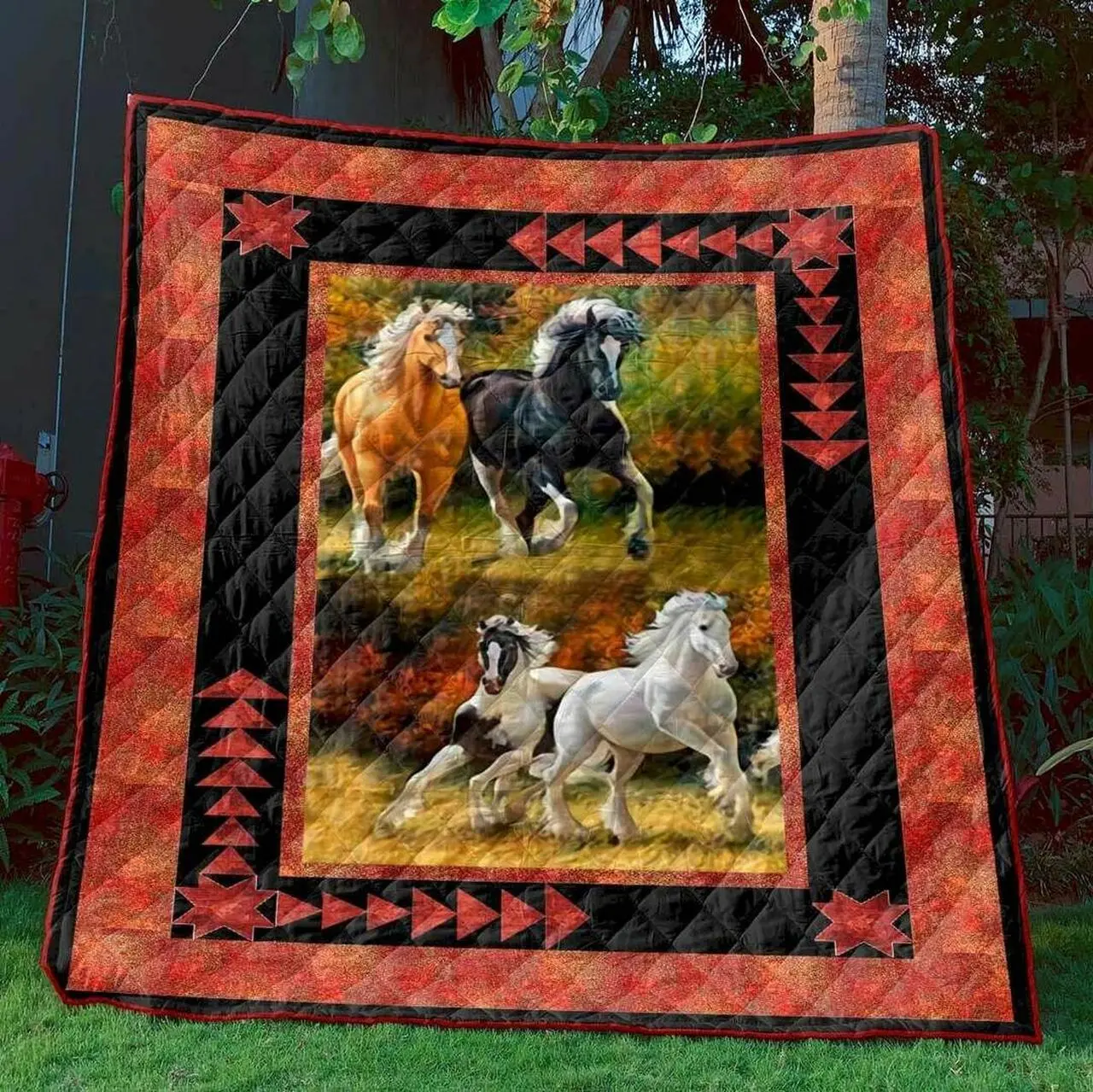 Run Horse Runokd240694 Quilt Blanket and Home Decor