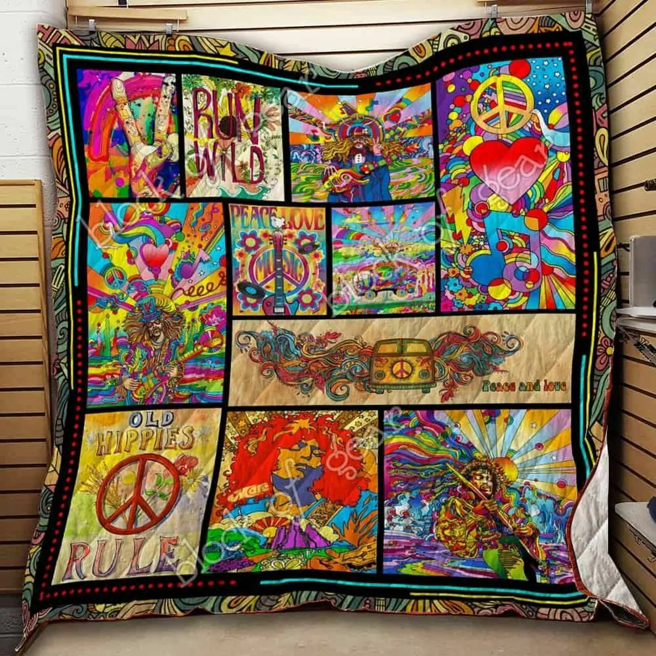 Run Wild Hippie Ah Quilt Derqge and Home Decor