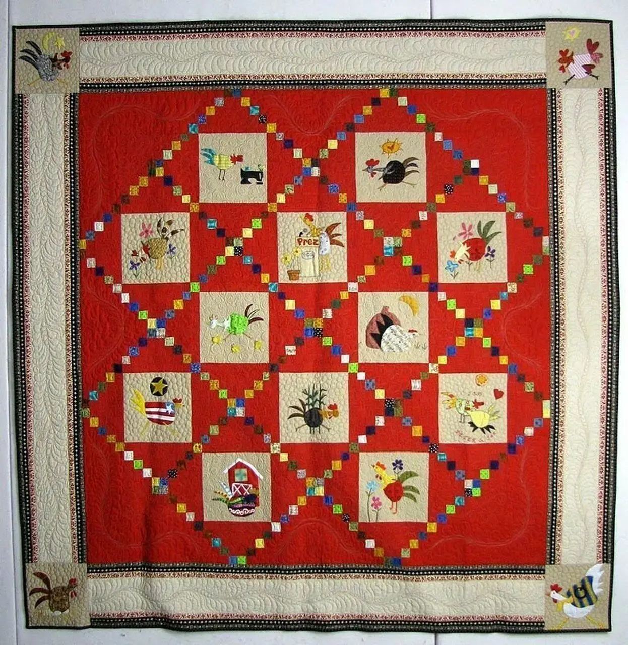 Running Chicken Hur Quilt Bevrzs and Home Decor