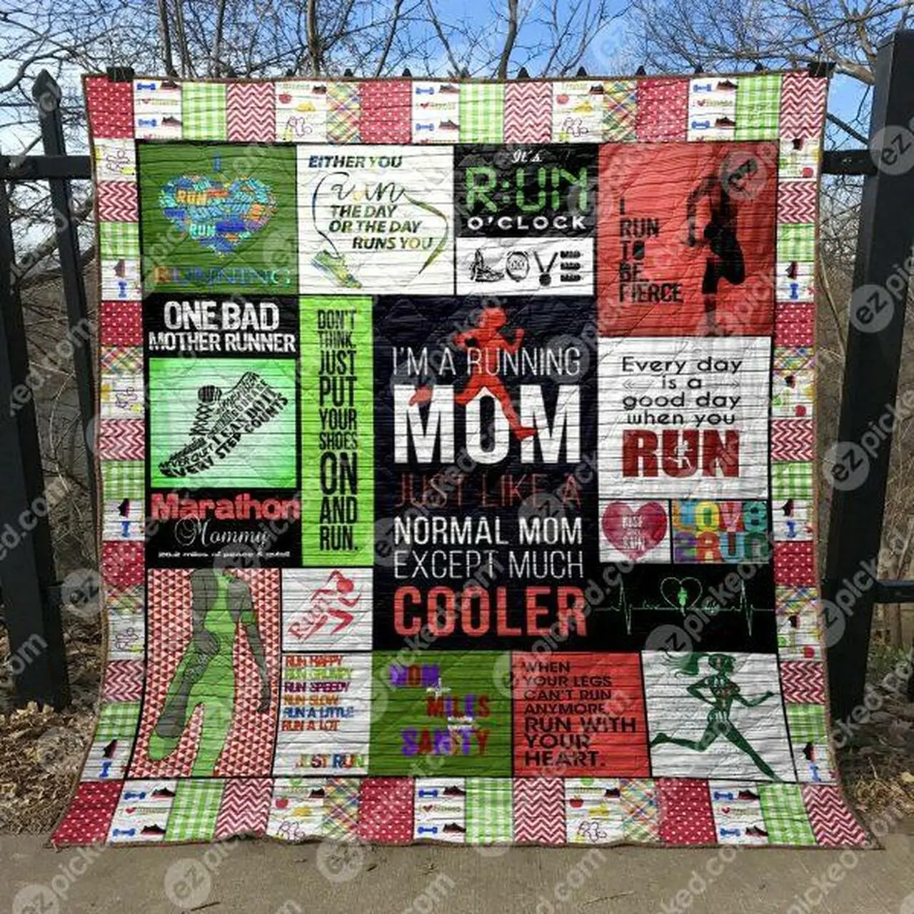 Running Mom Quilt Blanket Yln7 Quilt and Home Decor