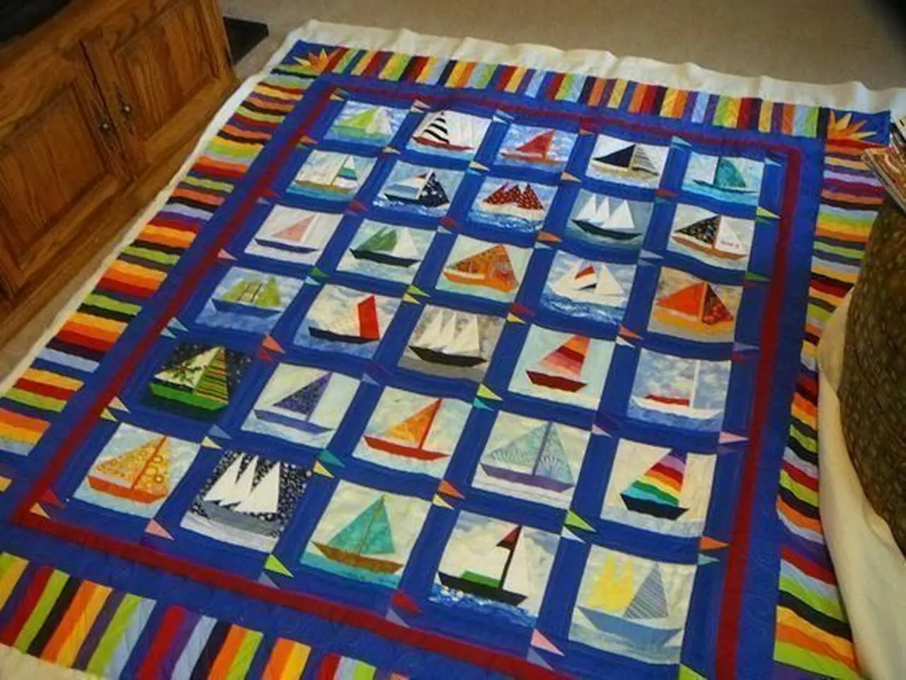 Sailboat Hur Quilt ow and Home Decor
