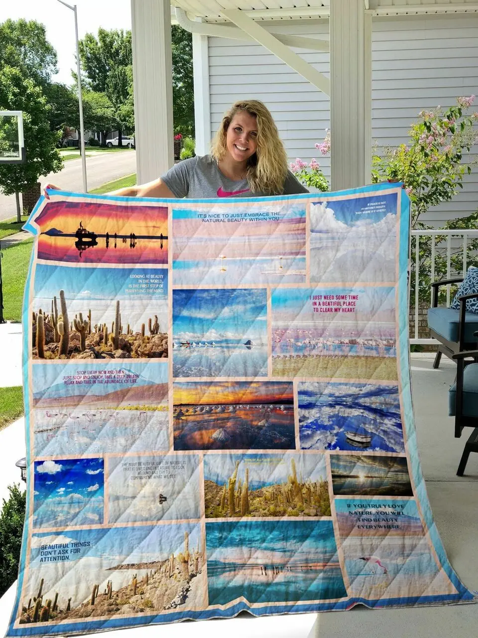 Salar De Uyuni Quilt Blanket and Home Decor