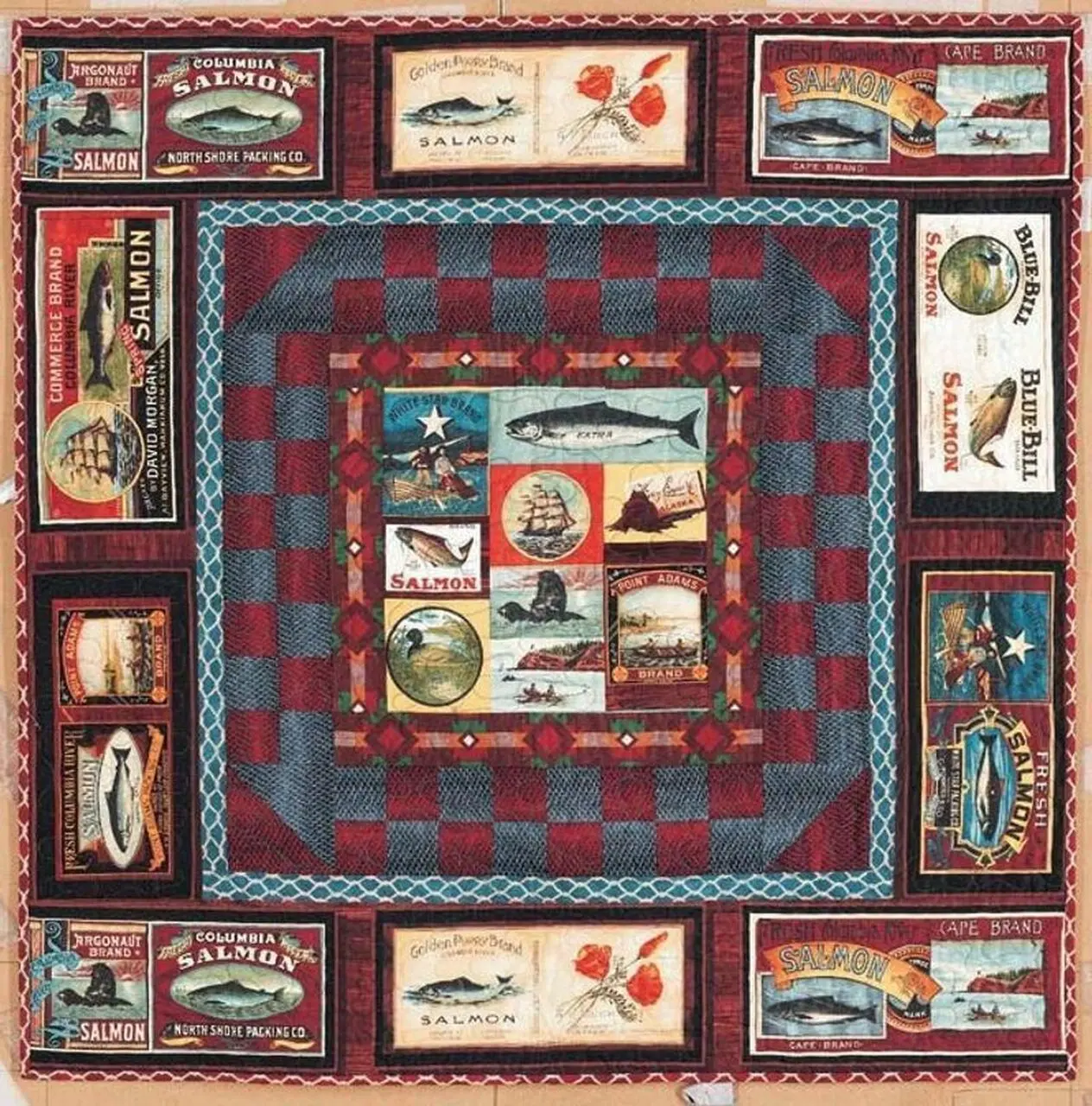 Salmon Pattern Quilt Tdhvp and Home Decor