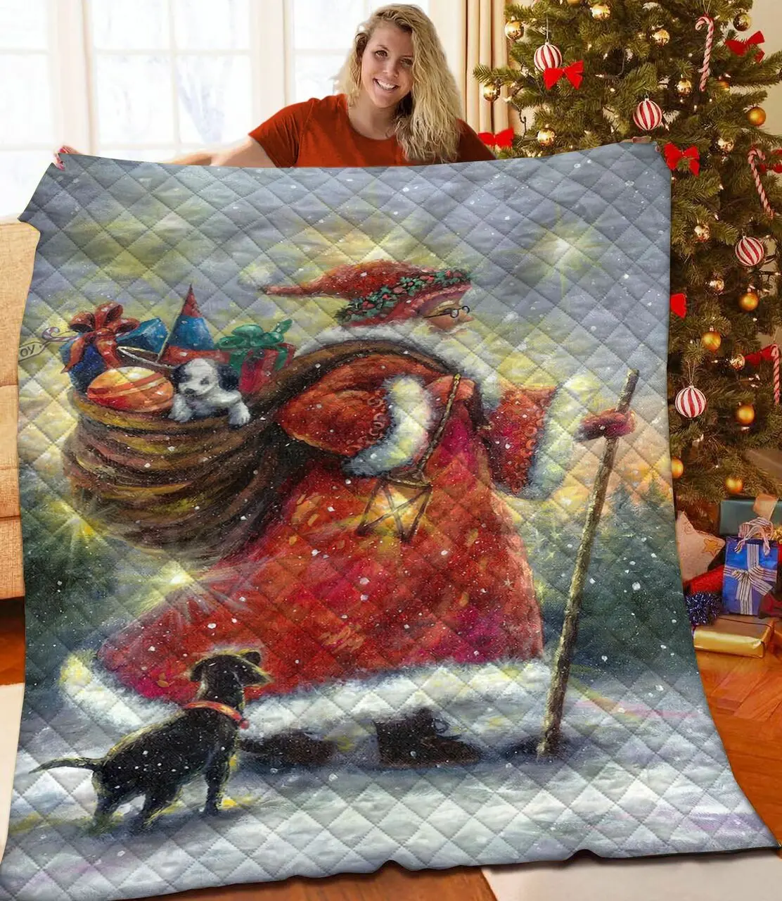 Santa Claus JFJ12236 3D Customized Quilt 2707 and Home Decor