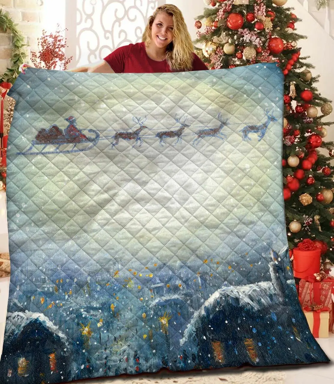 Santa Claus JFJ12240 3D Customized Quilt 2707 and Home Decor