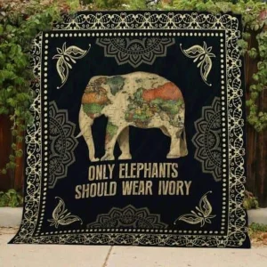 Save Elephants Quilt Blanket Quilt and Home Decor