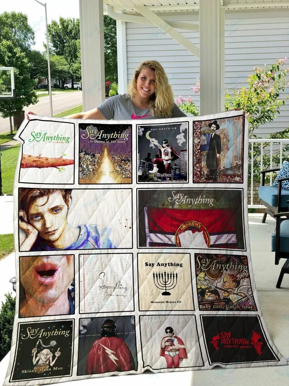 Say Anything Quilt Blanket and Home Decor
