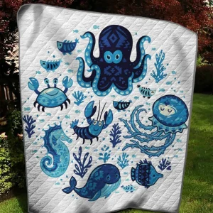 Sea Creature Dd Quilt Tdhzg and Home Decor
