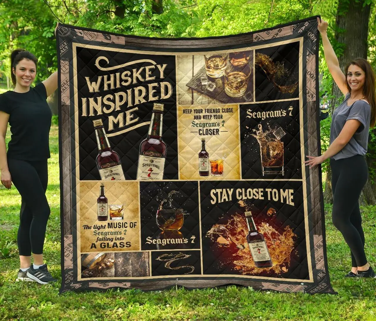 SeagramS Seven Crown Whiskey Inspired Me Quilt and Home Decor