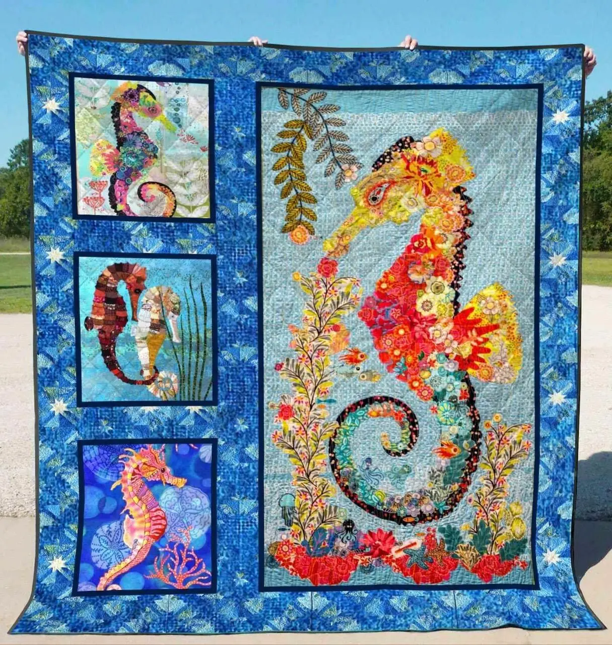 Seahorse Ver1 Blanket Th1507 Quilt and Home Decor