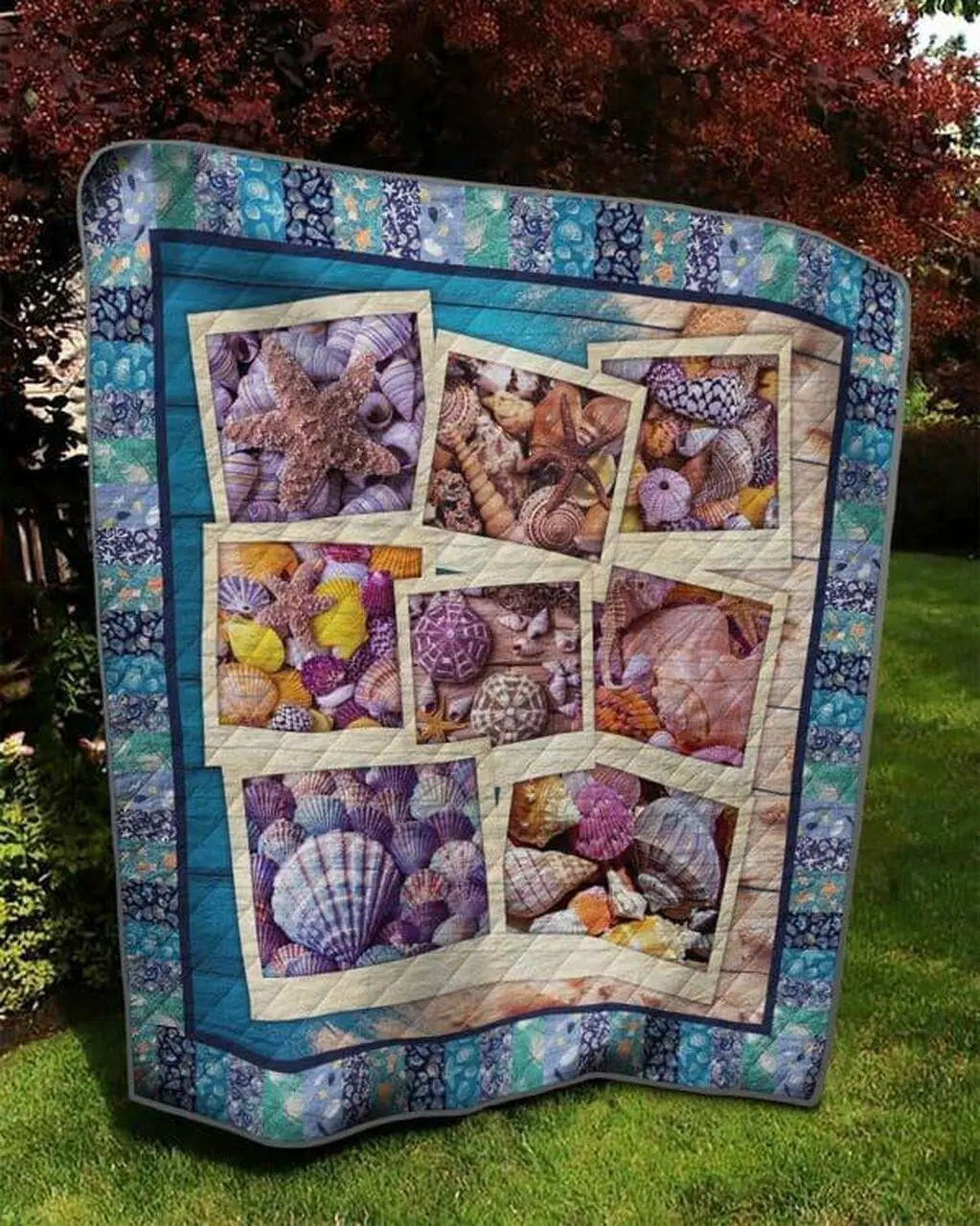 Seashell P040407 Quilt Blanket Quilt and Home Decor