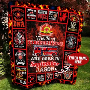 September Firefighter Personalized Quilt Blanket Bbb300543Sm and Home Decor