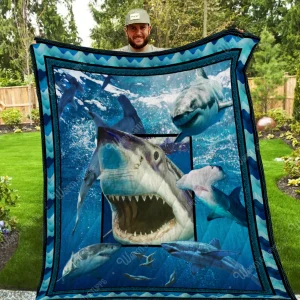 Shark Ocean Quilt Pb90 and Home Decor