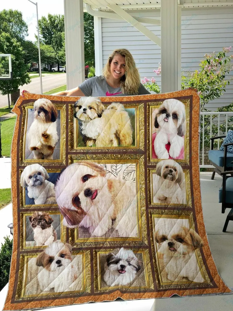 Shih Tzu Quilt Blanket and Home Decor