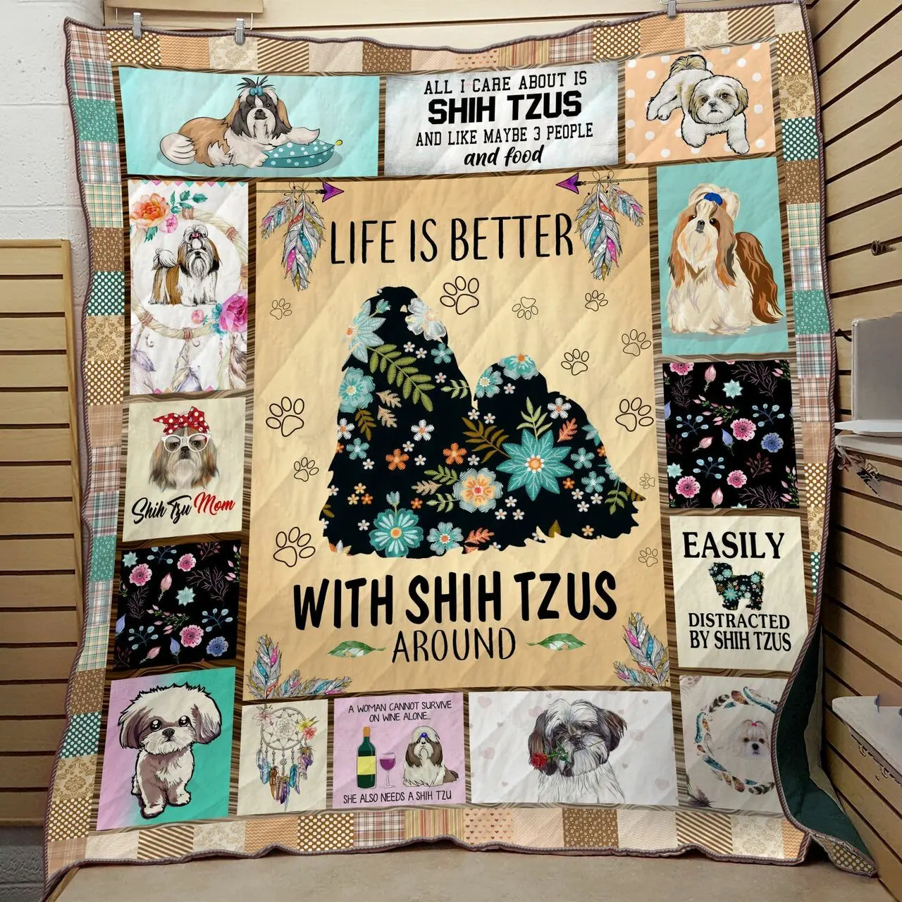 Shih Tzu Quilt Tdhwz and Home Decor