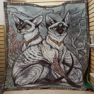 Siamese Cat Third Eye Quilt Tdhfr and Home Decor