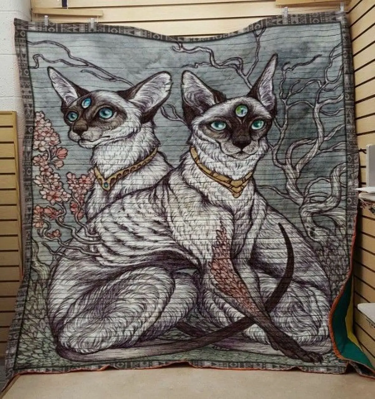 Siamese Cat Third Eye Quilt Tdhfr and Home Decor