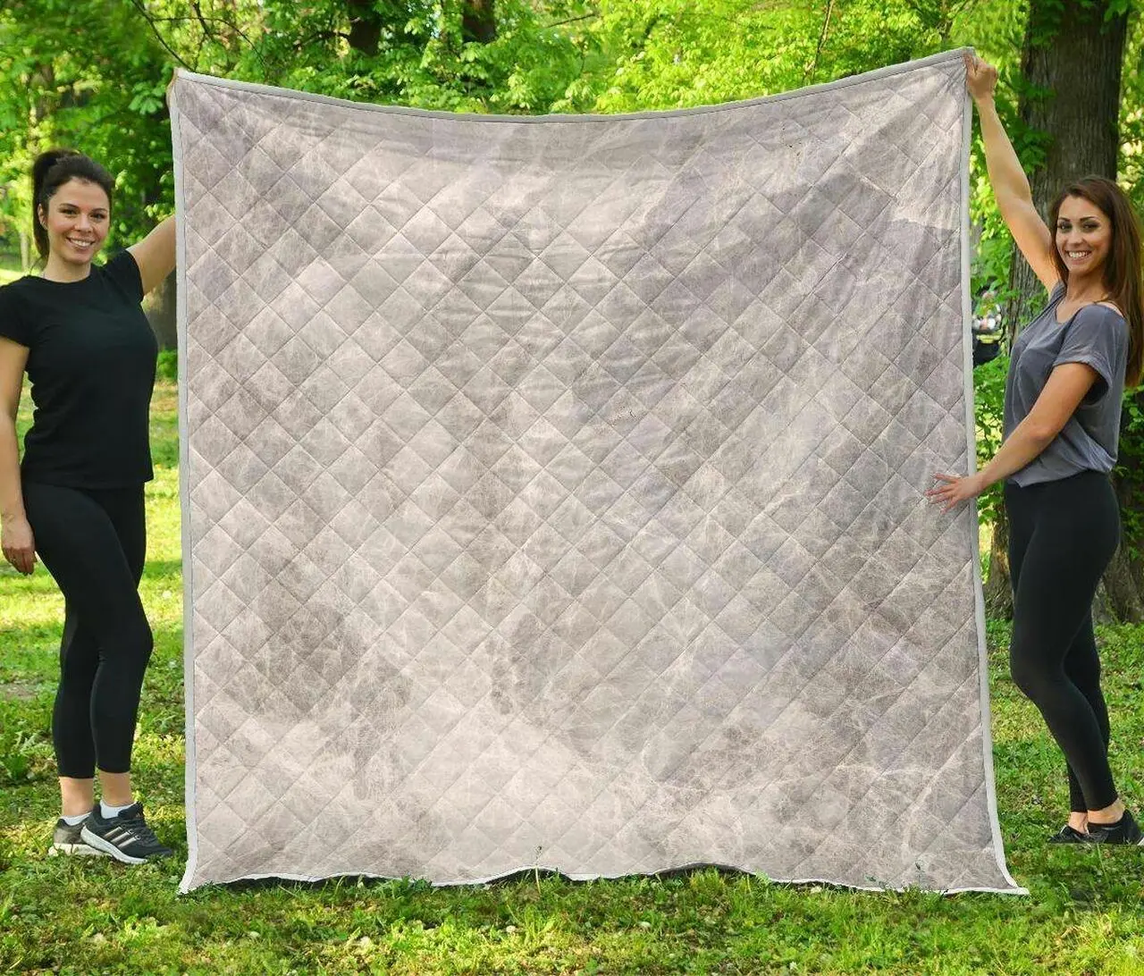 Silver Grey Marble Hur Quilt Bevrln and Home Decor